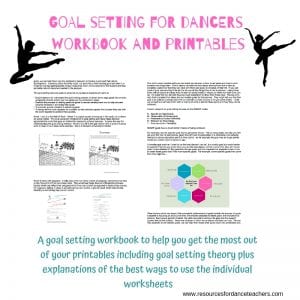 Goal setting for dancers workbook and printables - Resources for Dance