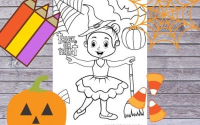 Free Halloween Ballet coloring page